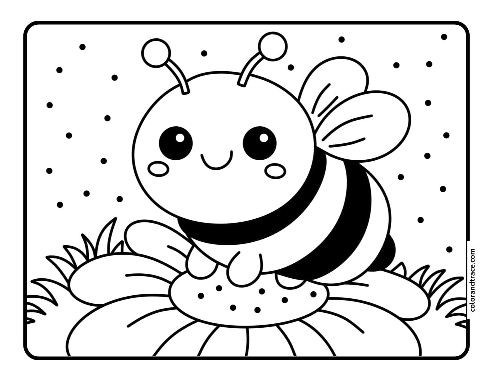 Preview of a printable bumblebee coloring page for kids