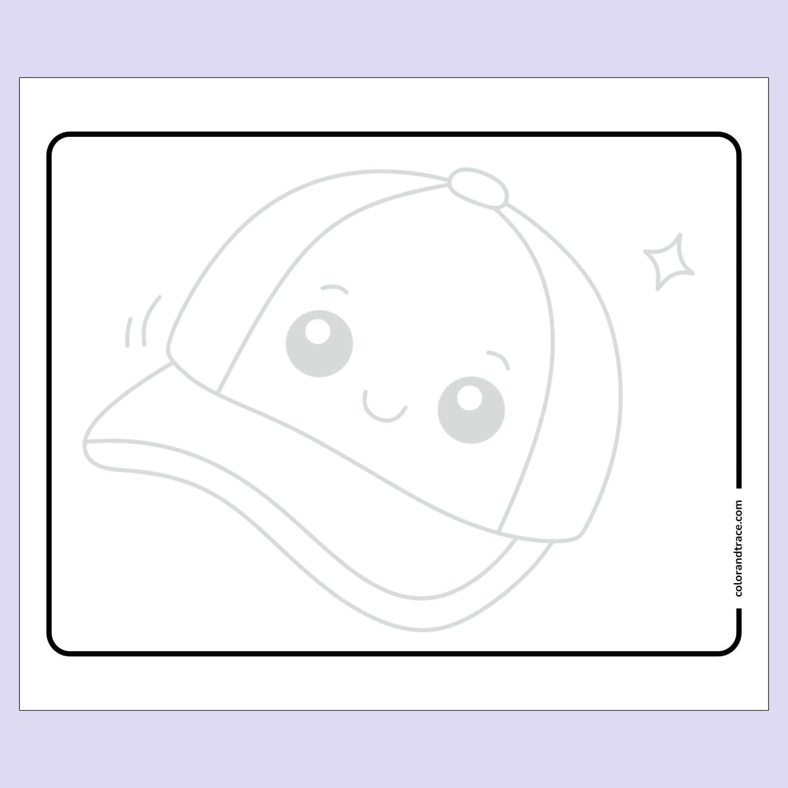 Preview of smiling cartoon planet wearing a ringed helmet and scarf inside a rounded square tracing page with thick border.
