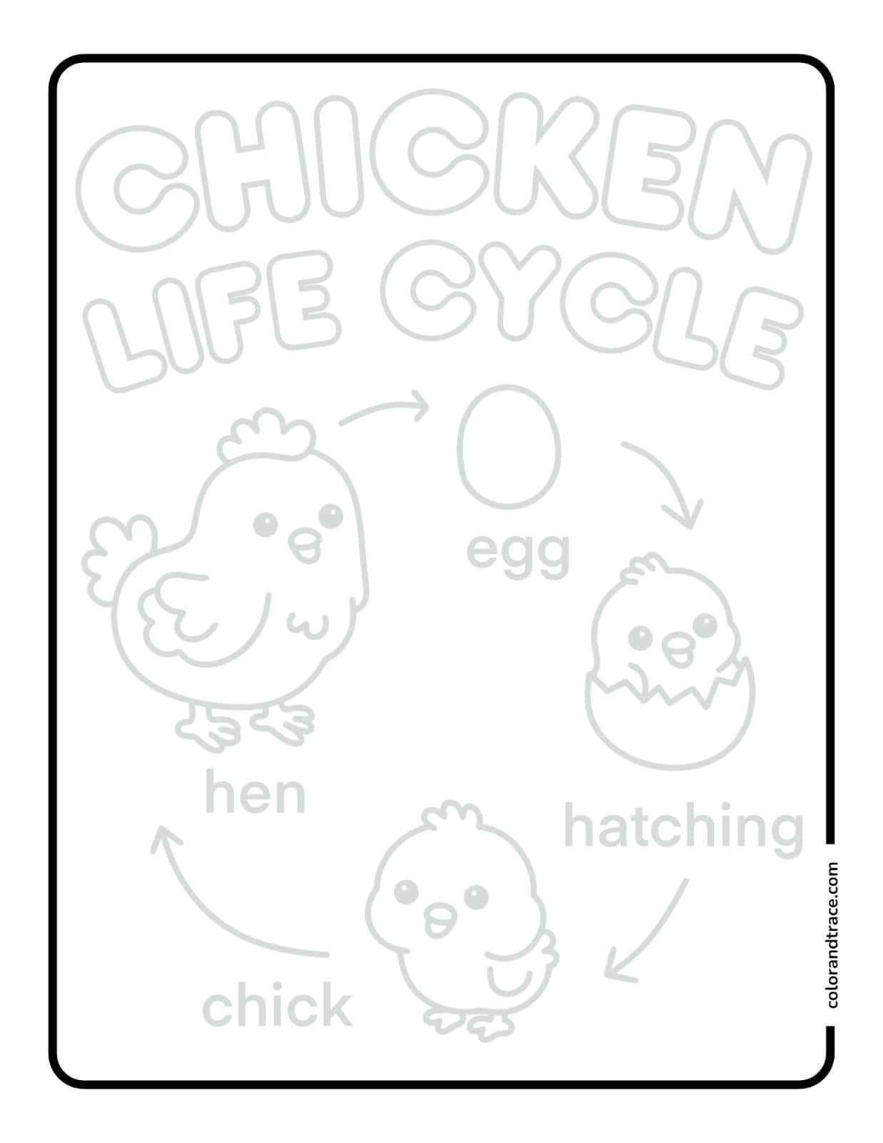 Black-and-white tracing page titled 